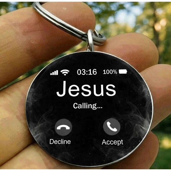 Unbranded Accessories - God Lord Jesus Christ Stainless Keychain Reminder Faith Bless Phone Mobile Ring